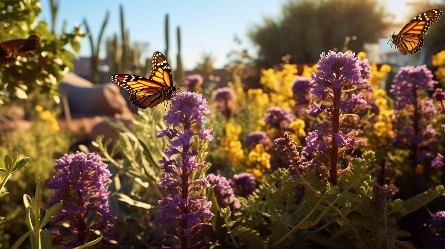 drought tolerant pollinator plants with with butterflies