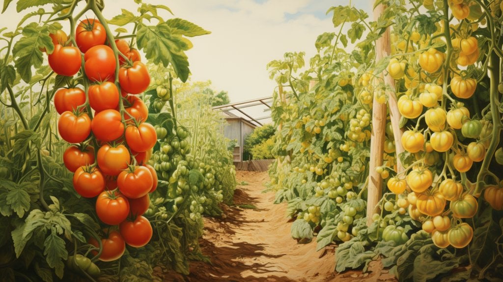 side-by-side image of how tomatoes should be planted