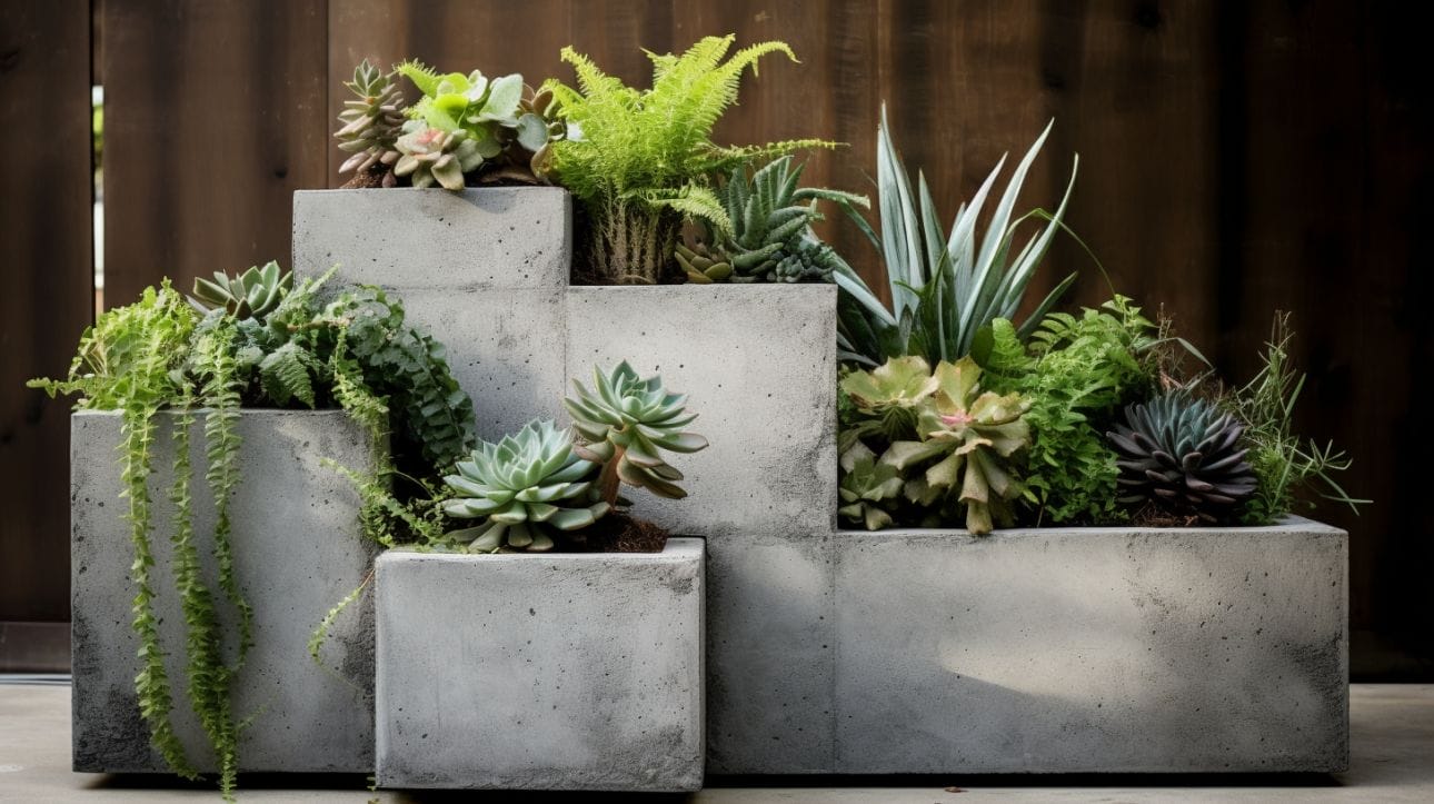 Creative Concrete Planter Box in layers