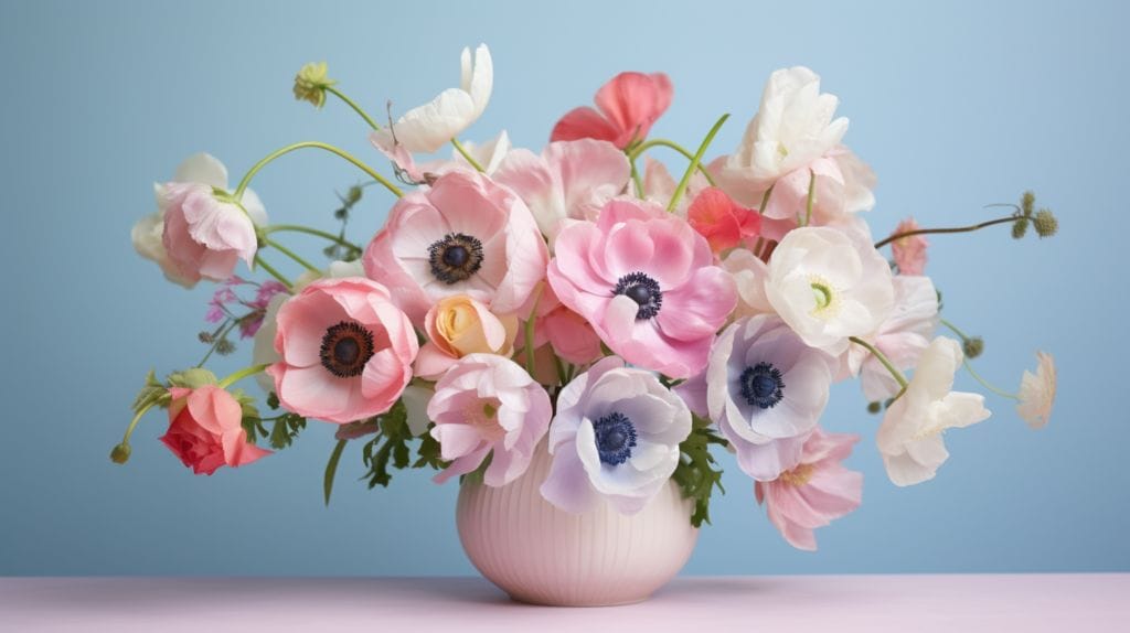 Anemones and Double Tulips as an alternative of Peony