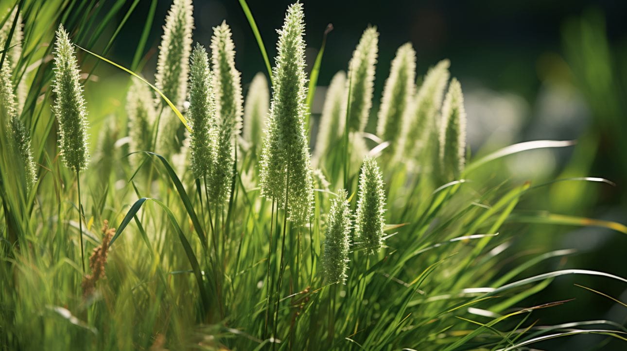 a close-up image of foxtail grass