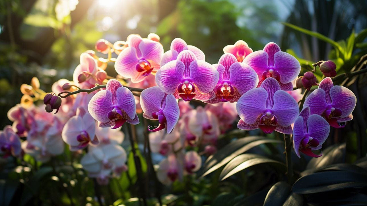 a vibrant, healthy orchids in a garden