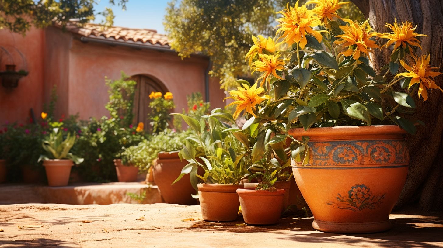 Redish Terracotta and Cement Pots
