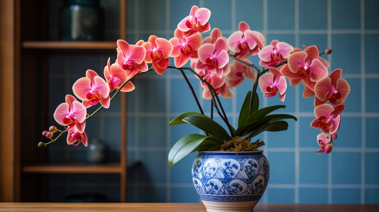 a vibrant, healthy orchid in a pot