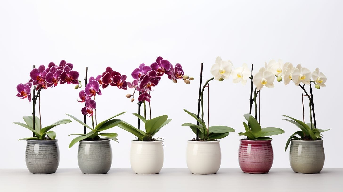 a stunning display of bloom orchids