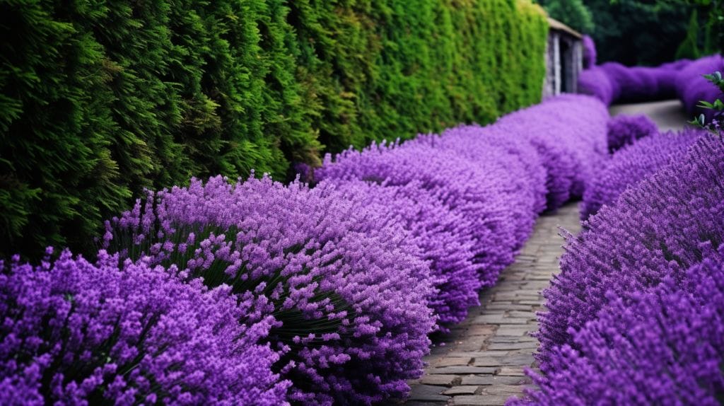 Low-Maintenance Hedge Plants: Enjoy A Beautiful Garden with Less Work 3 Lavender, a fast-growing hedge plant choice for a quick garden transformation.