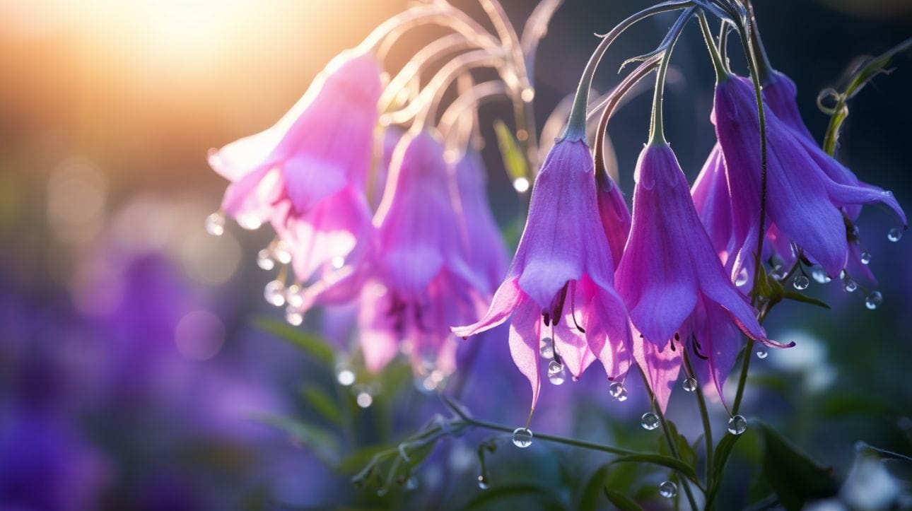 Morning aesthetics of Purple Bell-Shaped Flowers