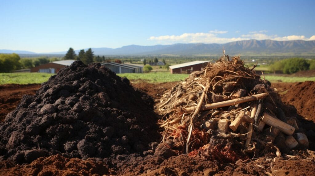 Compost pile vs manure heap.