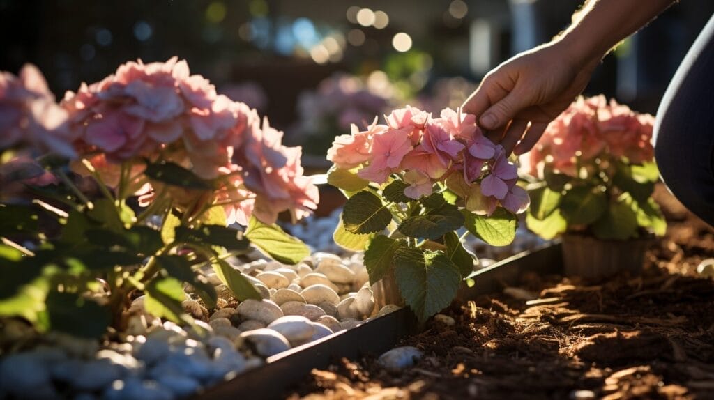 When To Transplant Hydrangea A Gardener S Guide To Success In 2024   Gardener Transplanting Blooming Hydrangea In Spring Light 1024x574 