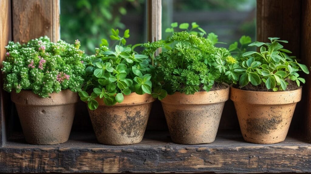 Healthy parsley plant in deep, well-drained container with nutrient-rich soil.