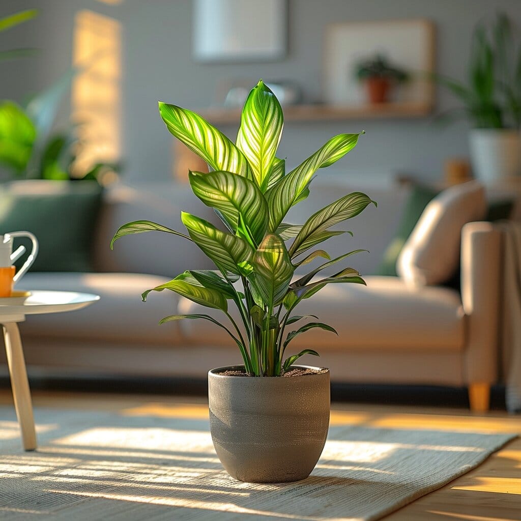 Indoor Zebra Plant in 2024 with watering can, potting soil, in a well-lit room.